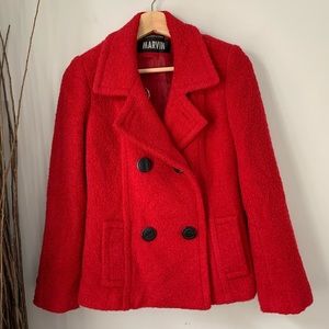 Marvin Richards Pea Coat Red Women’s Small